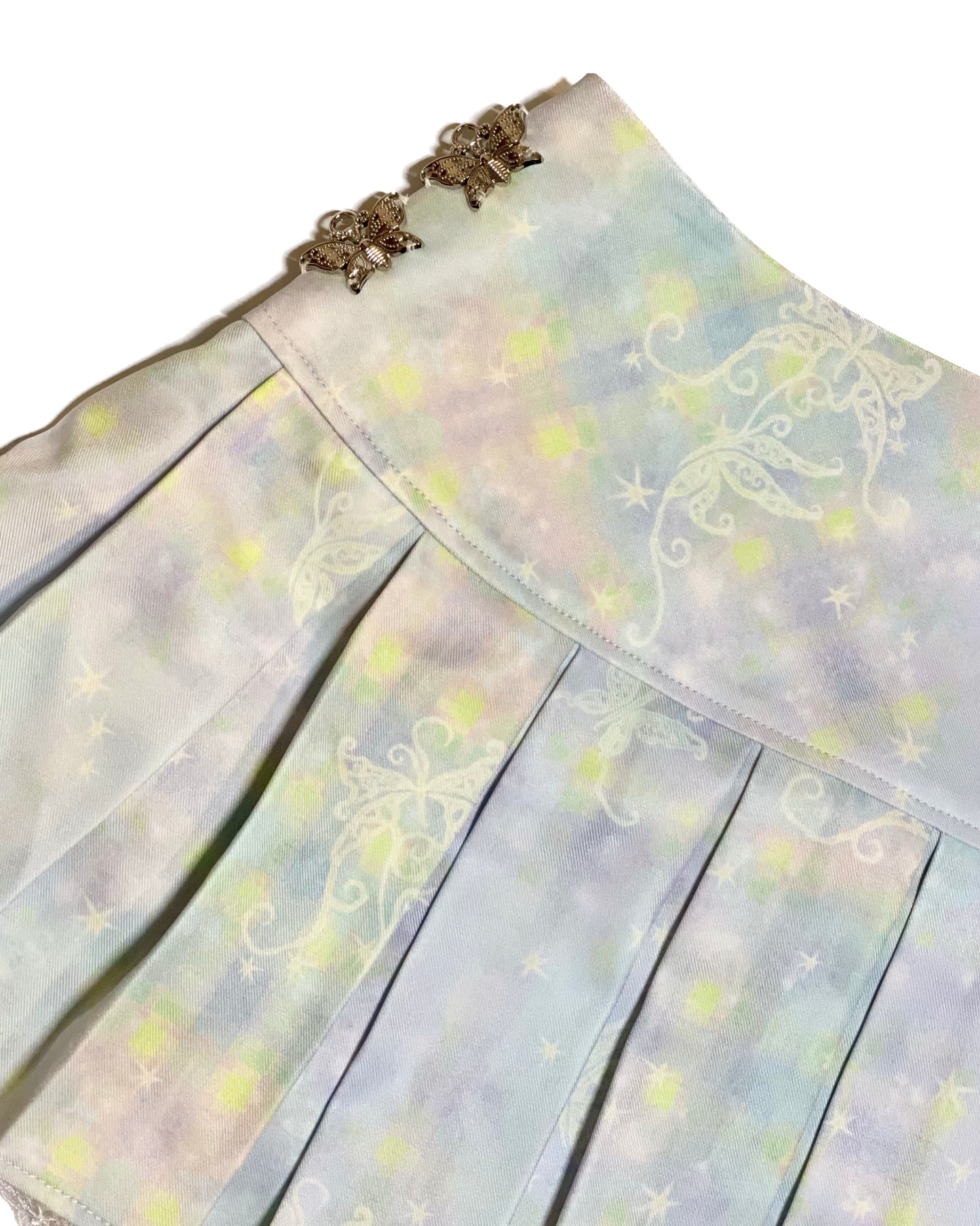 Wisteria Butterfly Pleated Skirt