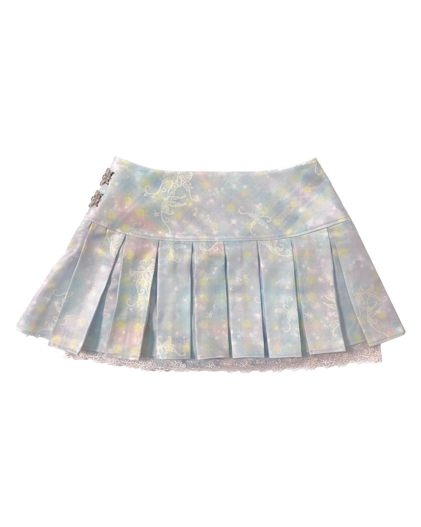 Wisteria Butterfly Pleated Skirt